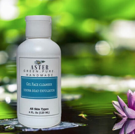 Aster: Gel Face Cleanser with Jojoba Bead Exfoliator: Gentle, Natural Polishing for All Skin Types
